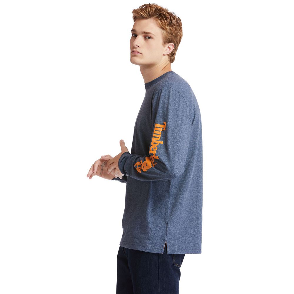 Tricouri Timberland Barbati Bleumarin - Pro® Base Plate Long-Sleeve Logo - Romania - LYCEHA780